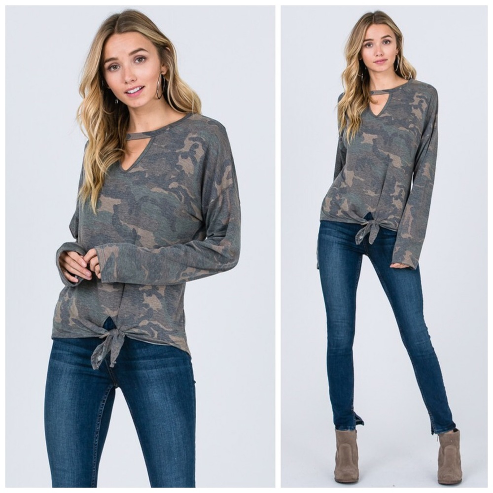 ❤️LAST 1!! Self Tie Camo Sweatshirt! - Picture 5 of 7